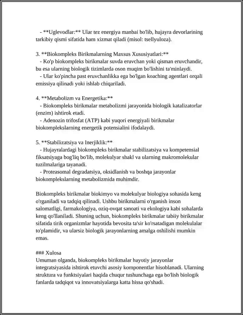 BIOKOMPLEKS BIRIKMALAR. KOMPLEKSONOMETRIYA 4