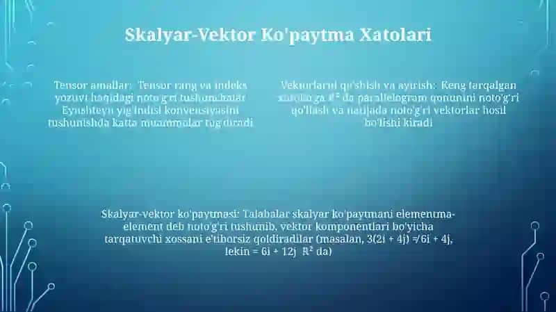 Vektor algebra xatolari 4