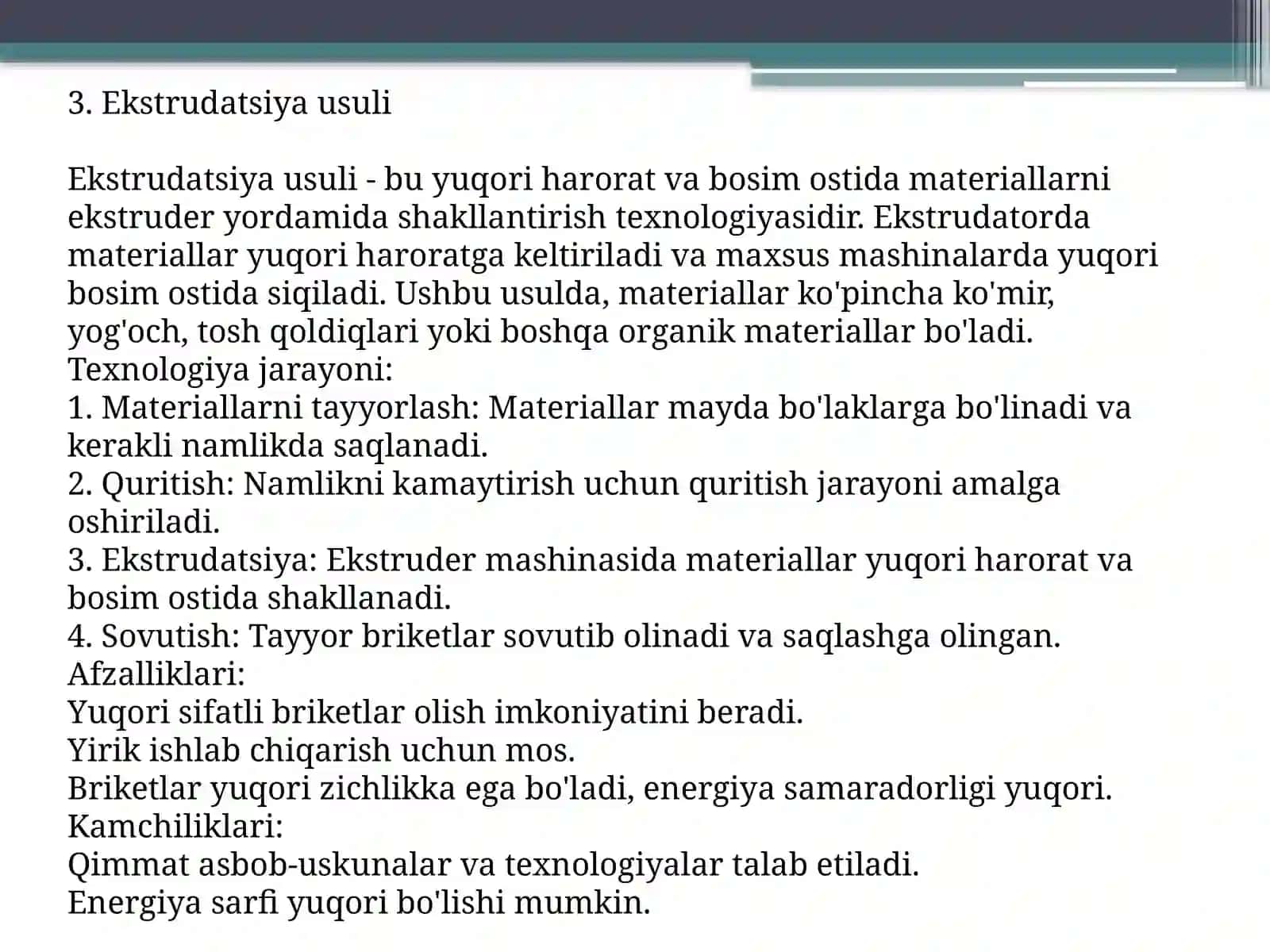 Briket olish texnalogiyasi va usullari 4