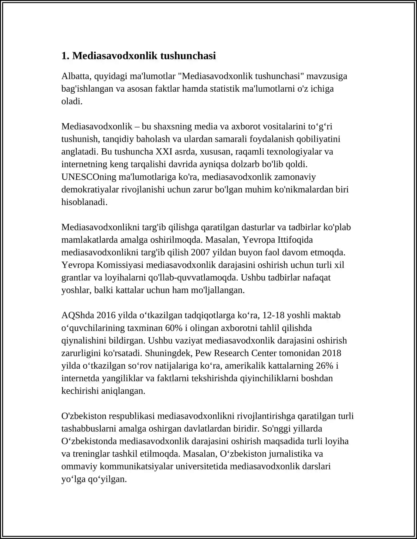 MEDIASAVODXONLIK VA KIBERXAVFSIZLIK 4