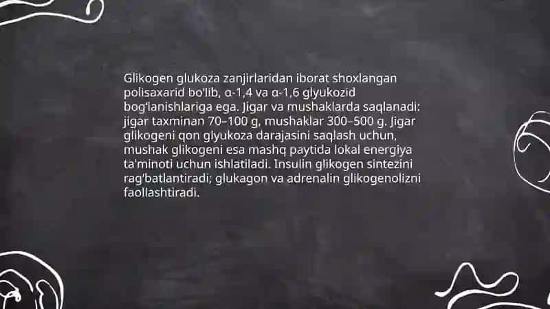 Uglevodlarni organizmdagi vazifasi 4