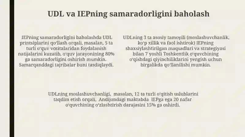 Universal Dezayn va Individual Ta'lim Reja 4