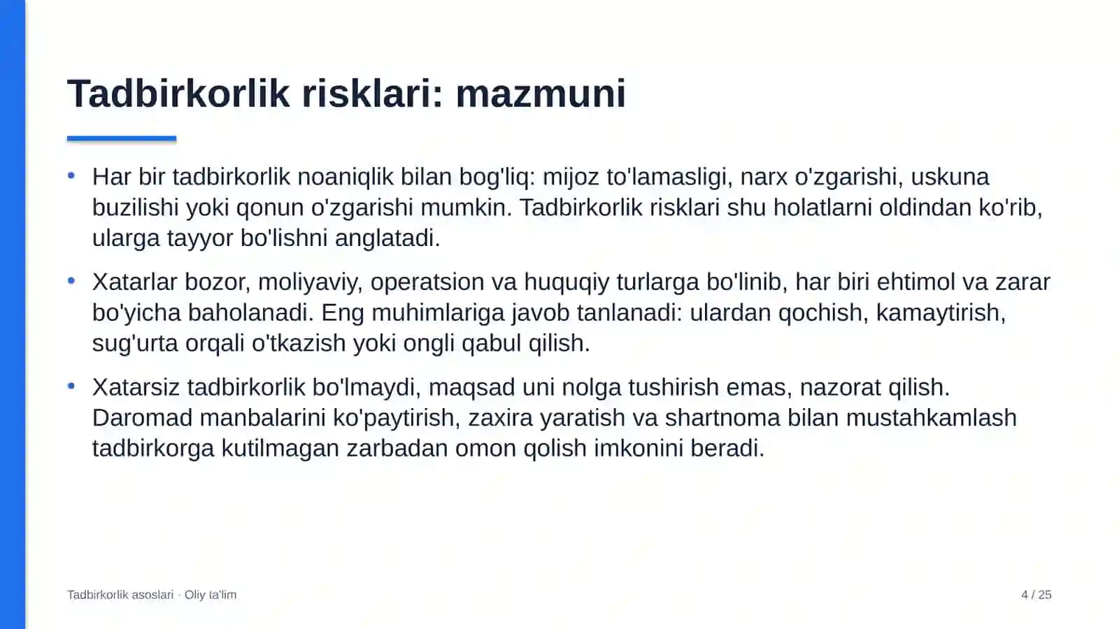 tosh shag'al karyerlarida tadbirkorlik risklari 6313 4