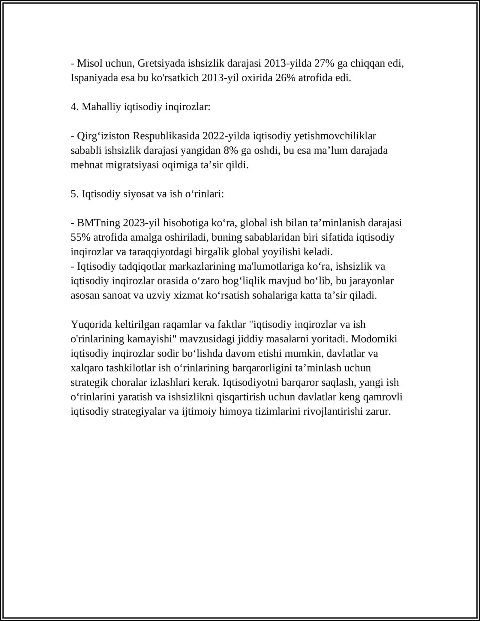 ISHSIZLIKNI KELIB CHIQISH SABABLARI VA NAMAYON BÓLISH SHAKILLARI 4