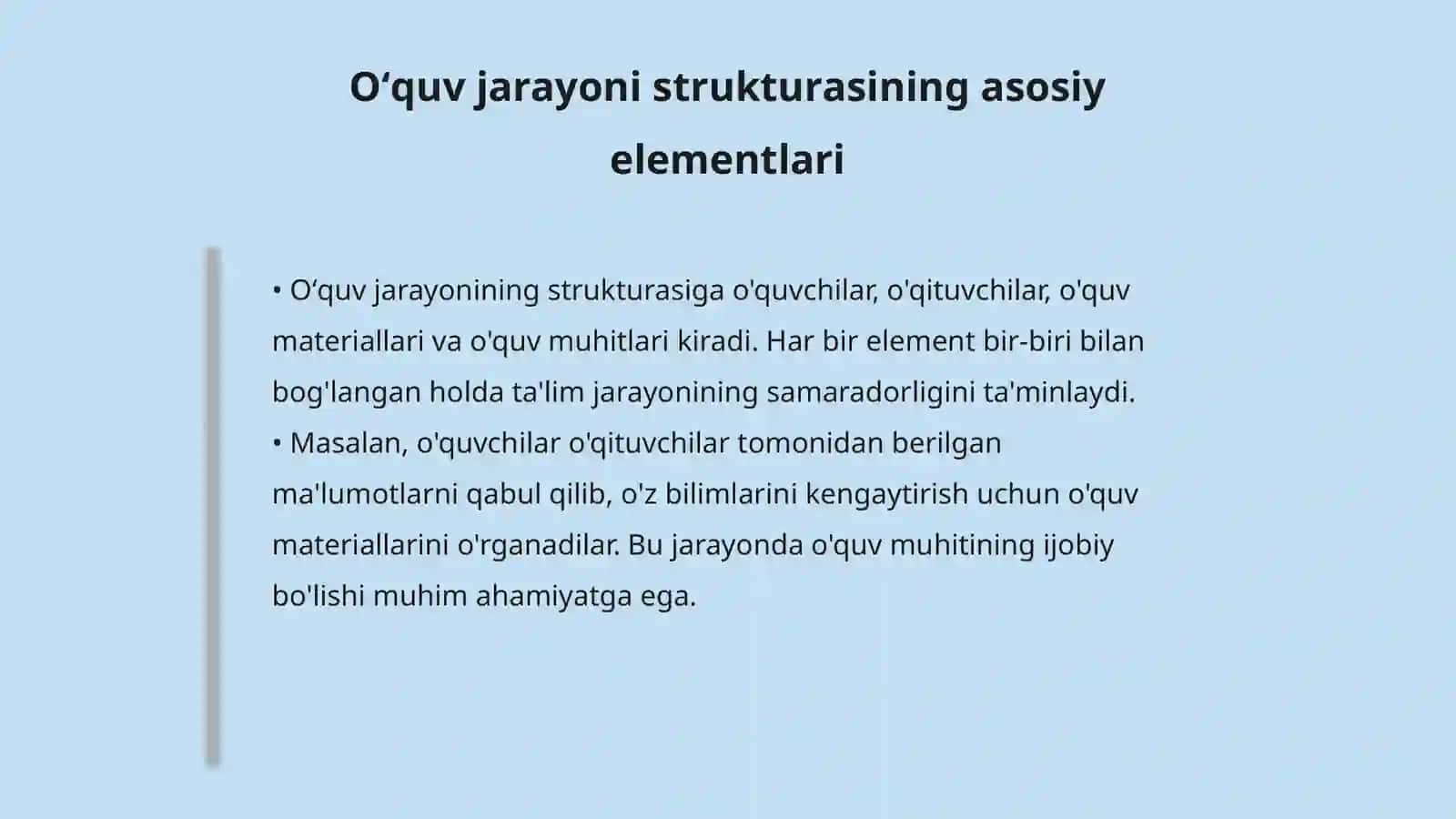 Oʻquv jarayonini tashkil etish 4