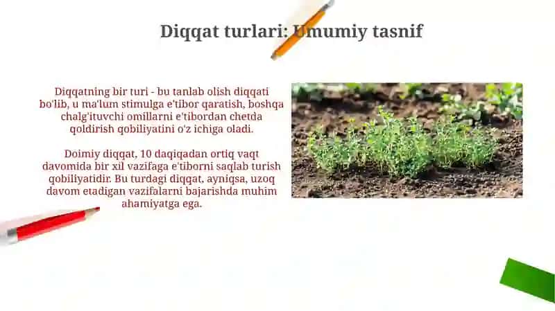 Diqqat turlari va xususiyatlari 4