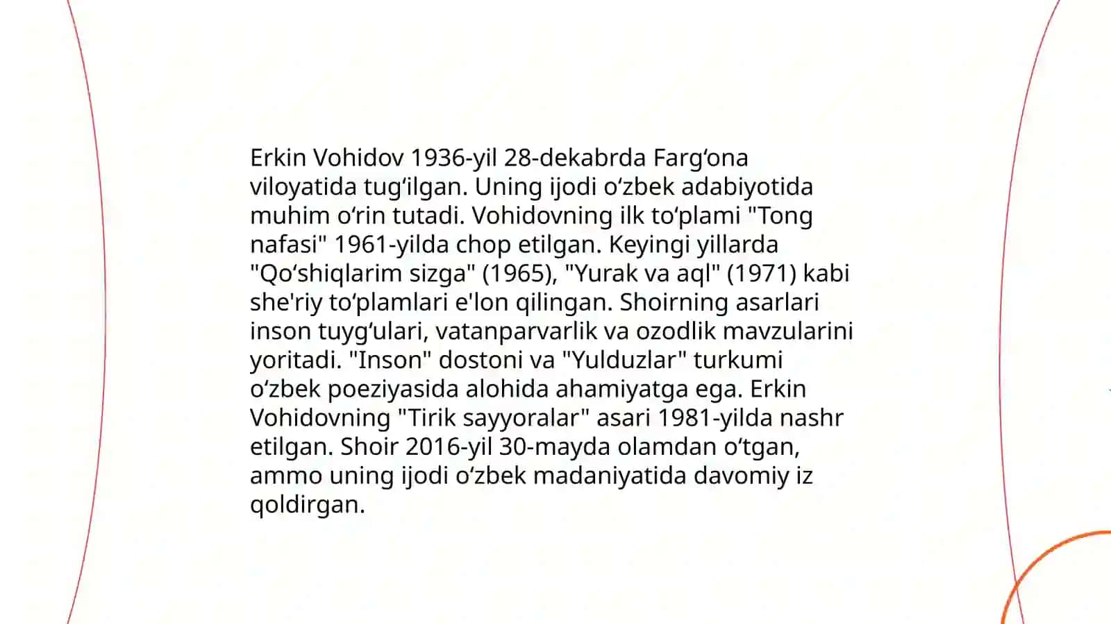 Erkin Vohidovning hayoti va tarjimai holi 4