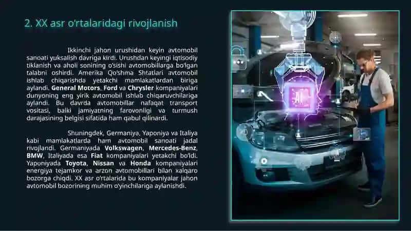Avtomobil Sanoatining Rivojlanish Taraqqiyoti 4