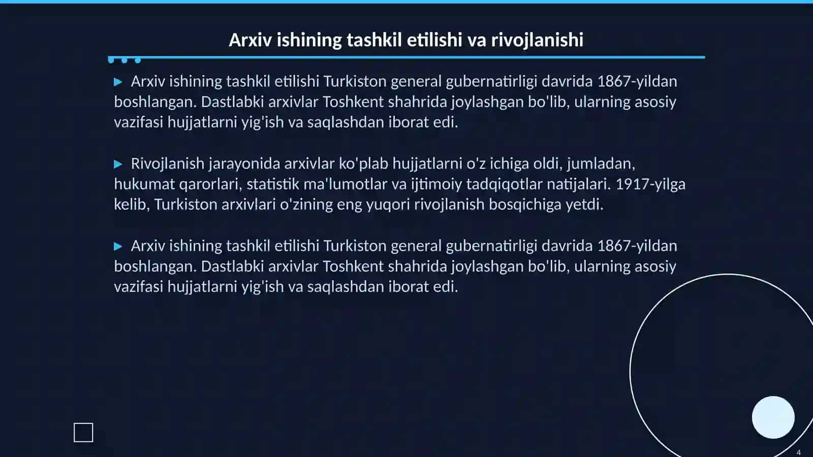 Turkiston general gubernatirligi davrida arxiv ishi 4