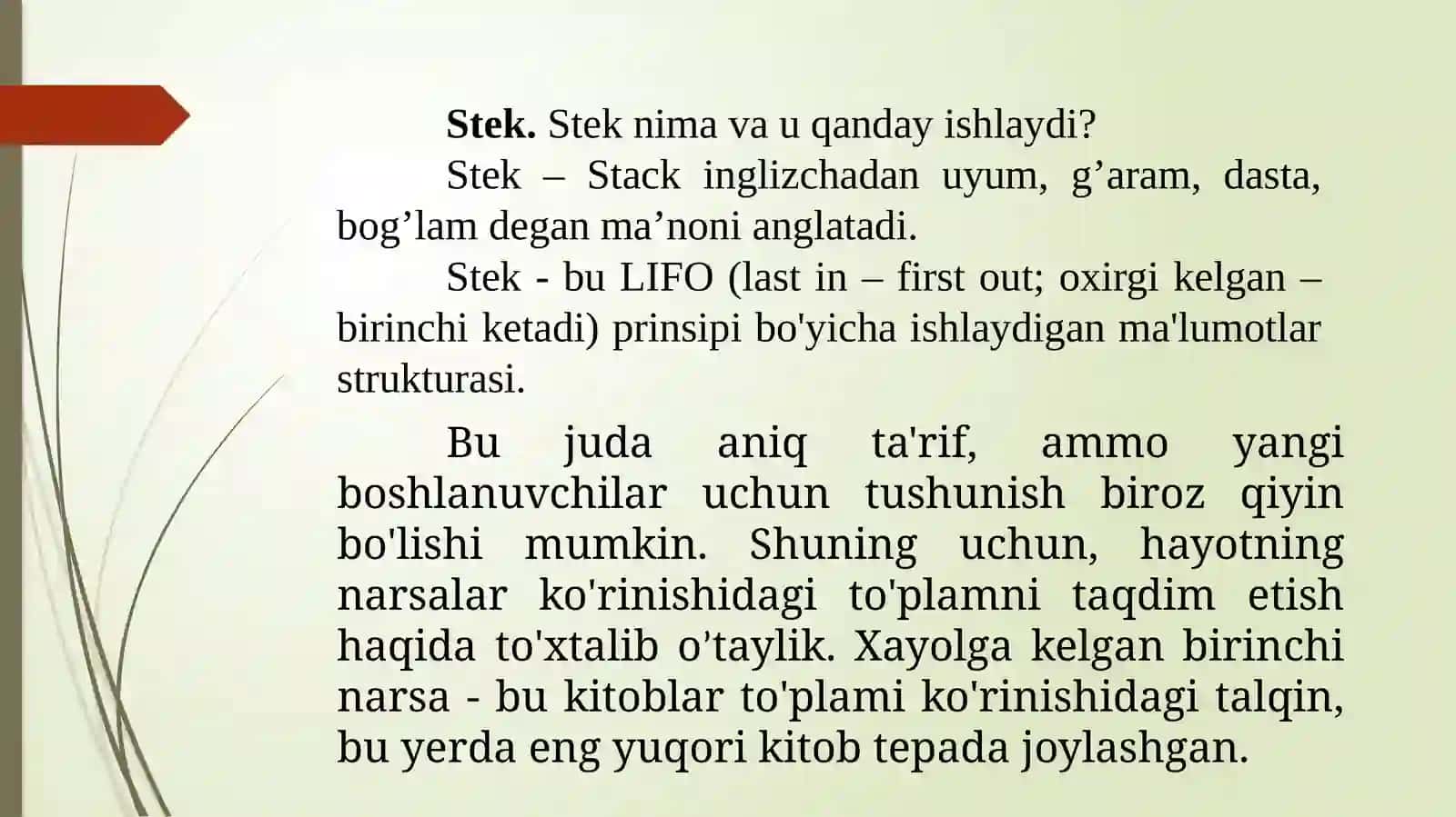 Doimiy ma'lumotlar strukturasi 4