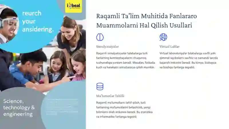 Ta'limni Raqamlashtirish Jarayonida Fanlararo Integratsiyaning Ahamiyati 4