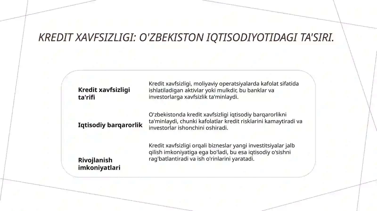 Kredit ta'minoti va uning shakllaridan foydalanish 4