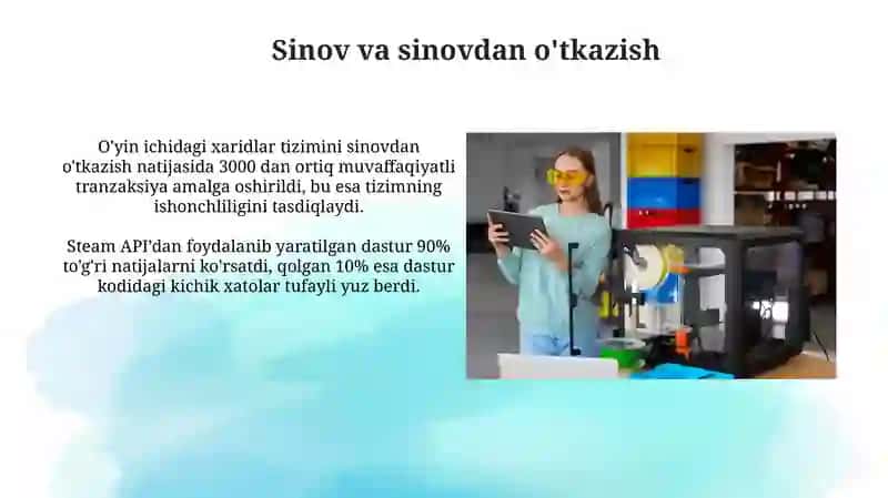 Steam texnalogiyasi asosiyda amaliy topshiriq 4