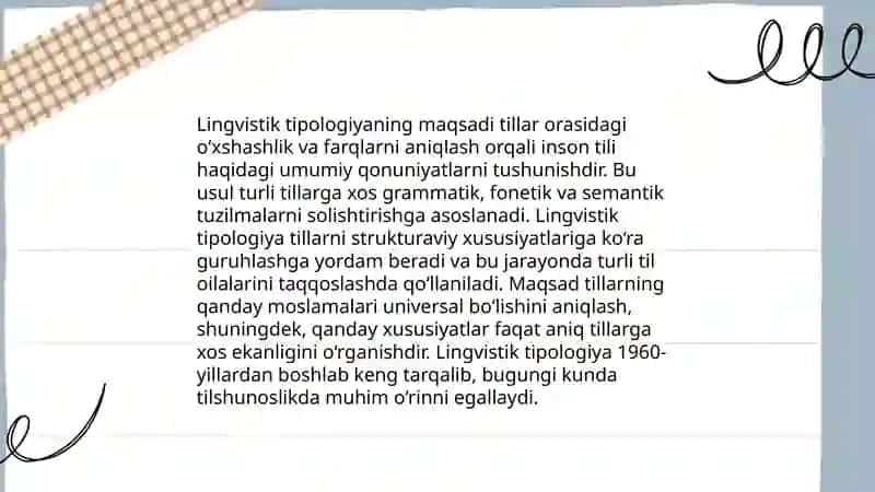 Lingvistik tipologiya va ular oʻrtasidagi munosabat 4