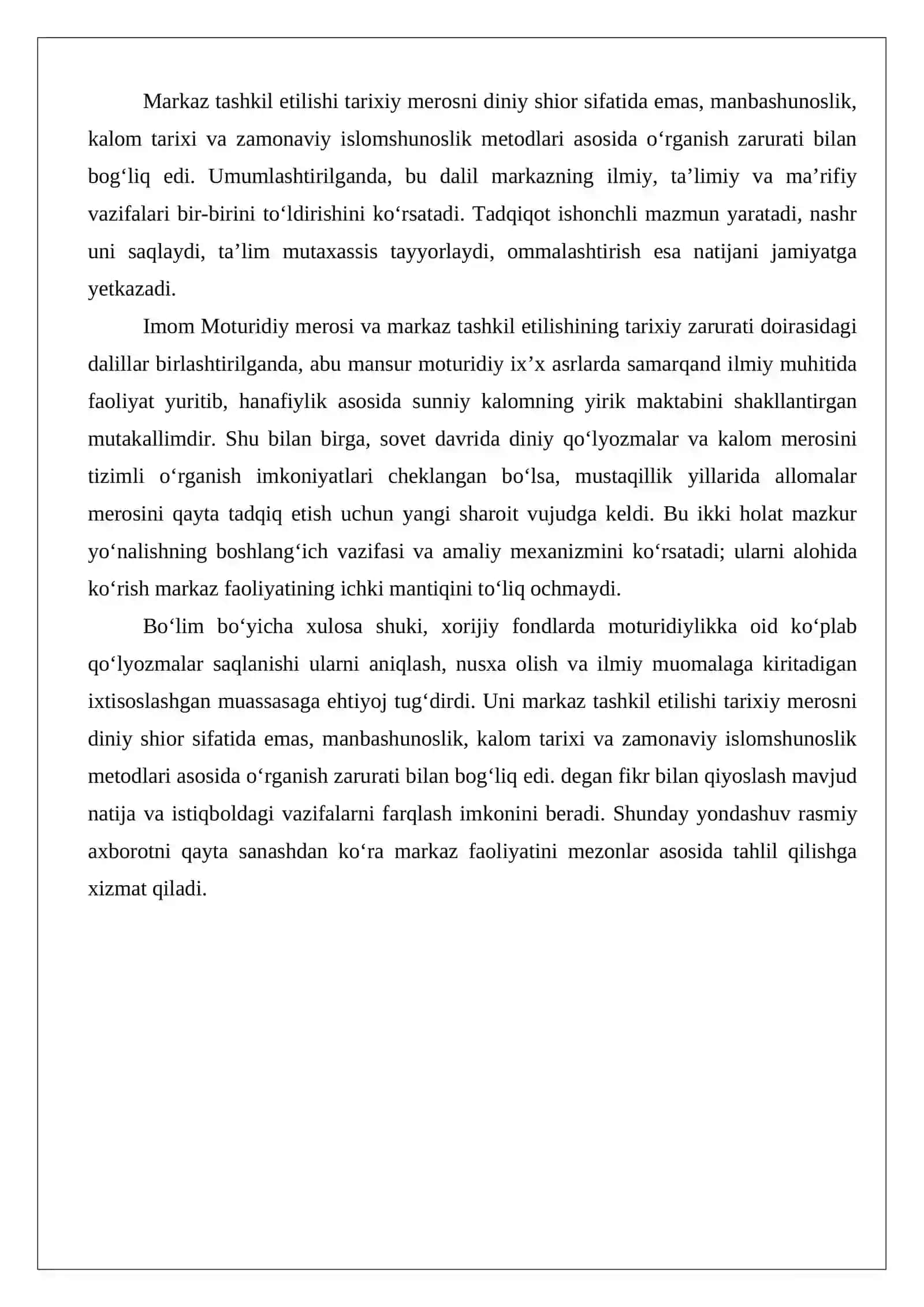 Imom Moturidiy xalqaro ilmiy-tadqiqot markazi 4
