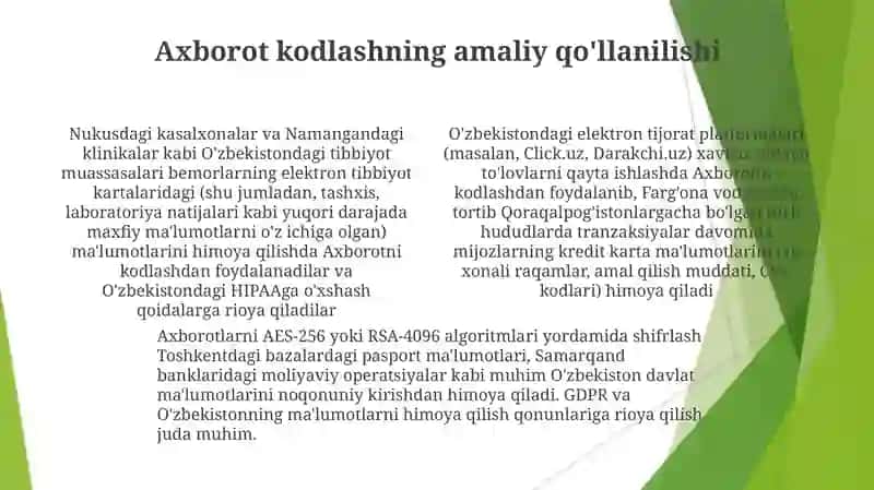 Axbarodni kodlash 4