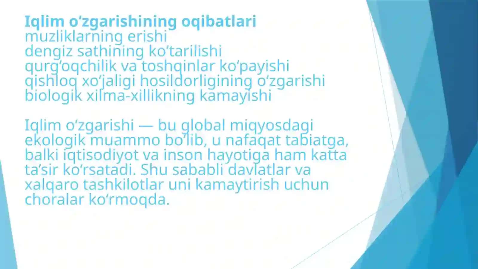 Iqlim o’zgarishi va ekologik moslashuv 4