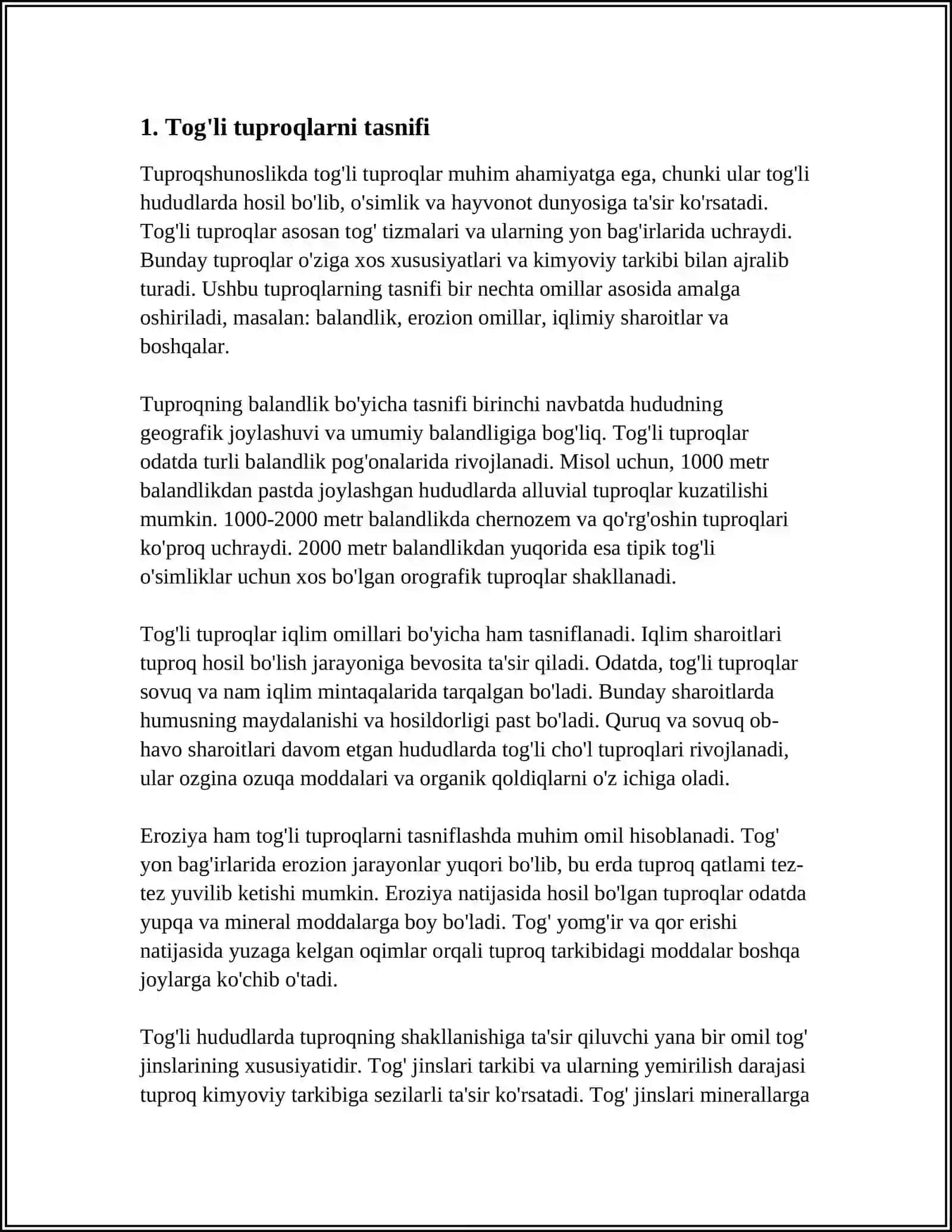 TOG'LI TUPROQLAR VA ULARNING XOSSALARI.ULARDAN FOYDALANISH 4