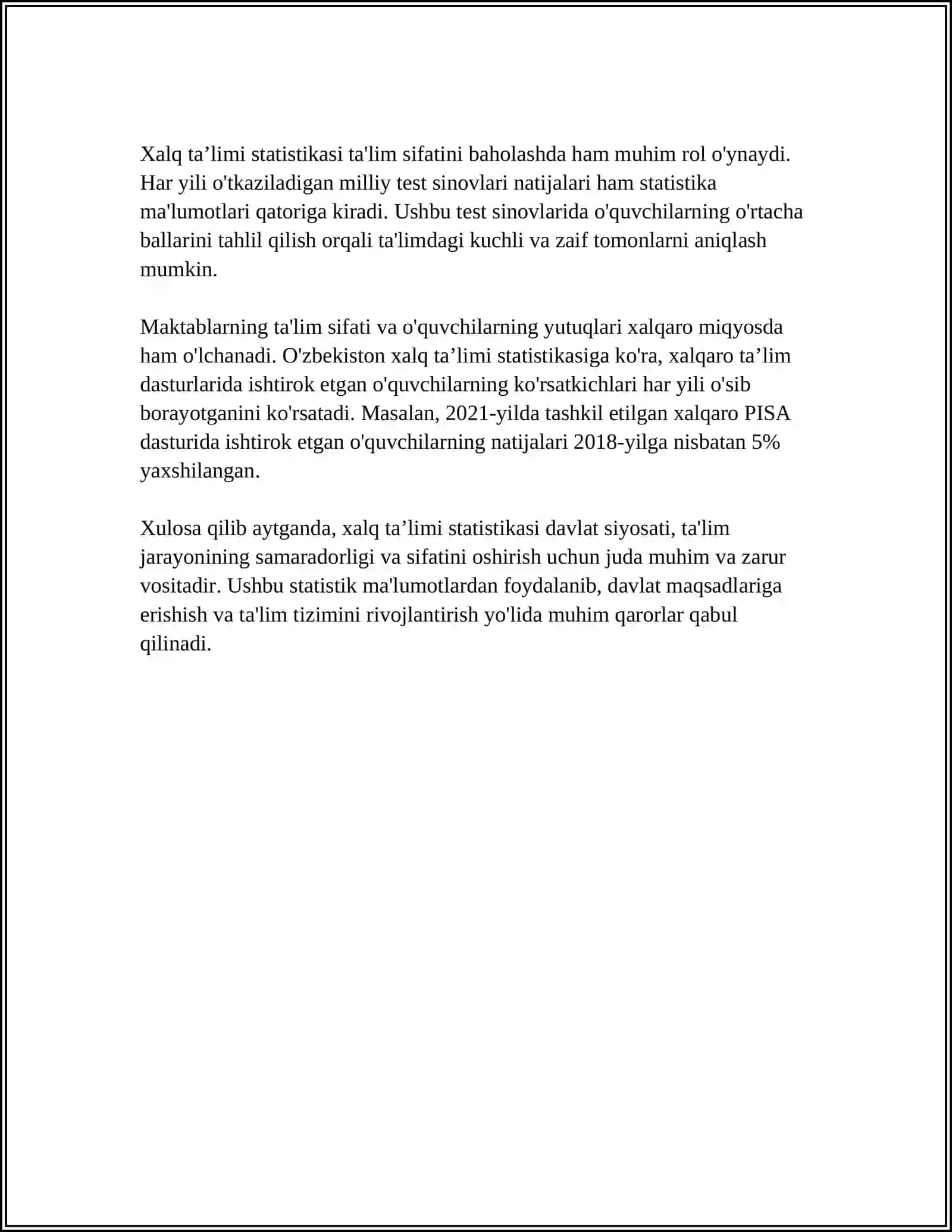 XALQ TA’LIMI STATISTIKASI 4