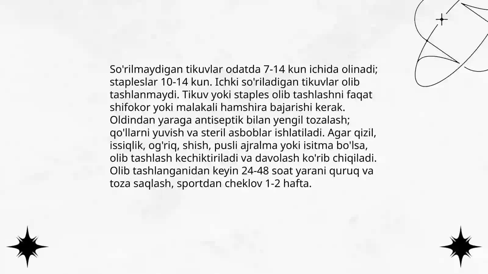 Aperasiyadan keyin parvarish 4