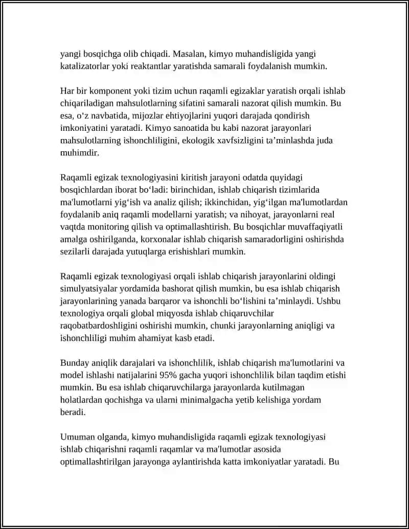 KIMYO MUHANDISLIGIDA RAQAMLI TEXNOLOGIYALAR (DIGITAL TVIN,BIG DATA) 4