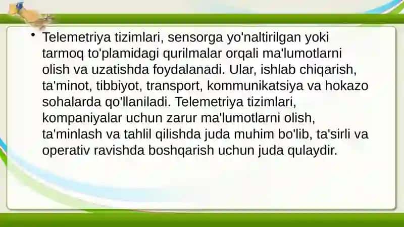 ODDIY TELEMETRIYA TIZIMI 4