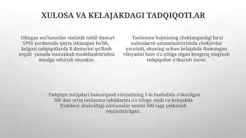 Tanlanmaning sonli xarakteristikalari 4