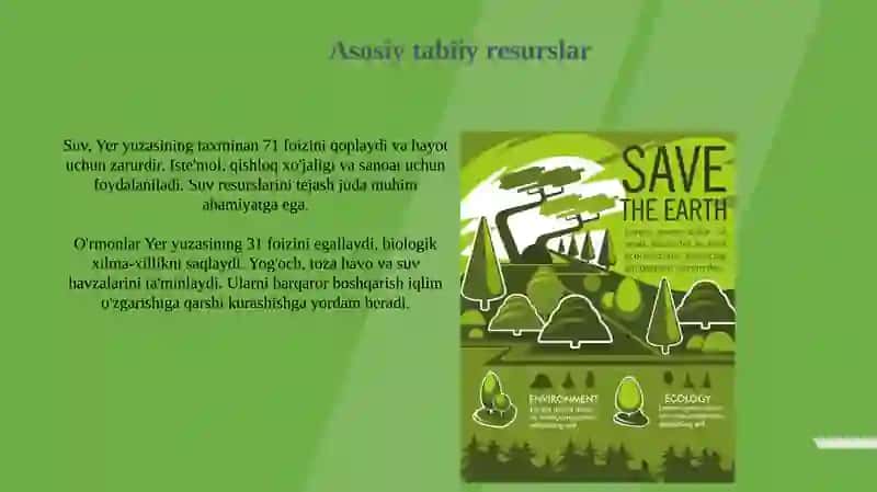Tabiiy resurslarni tejash 4