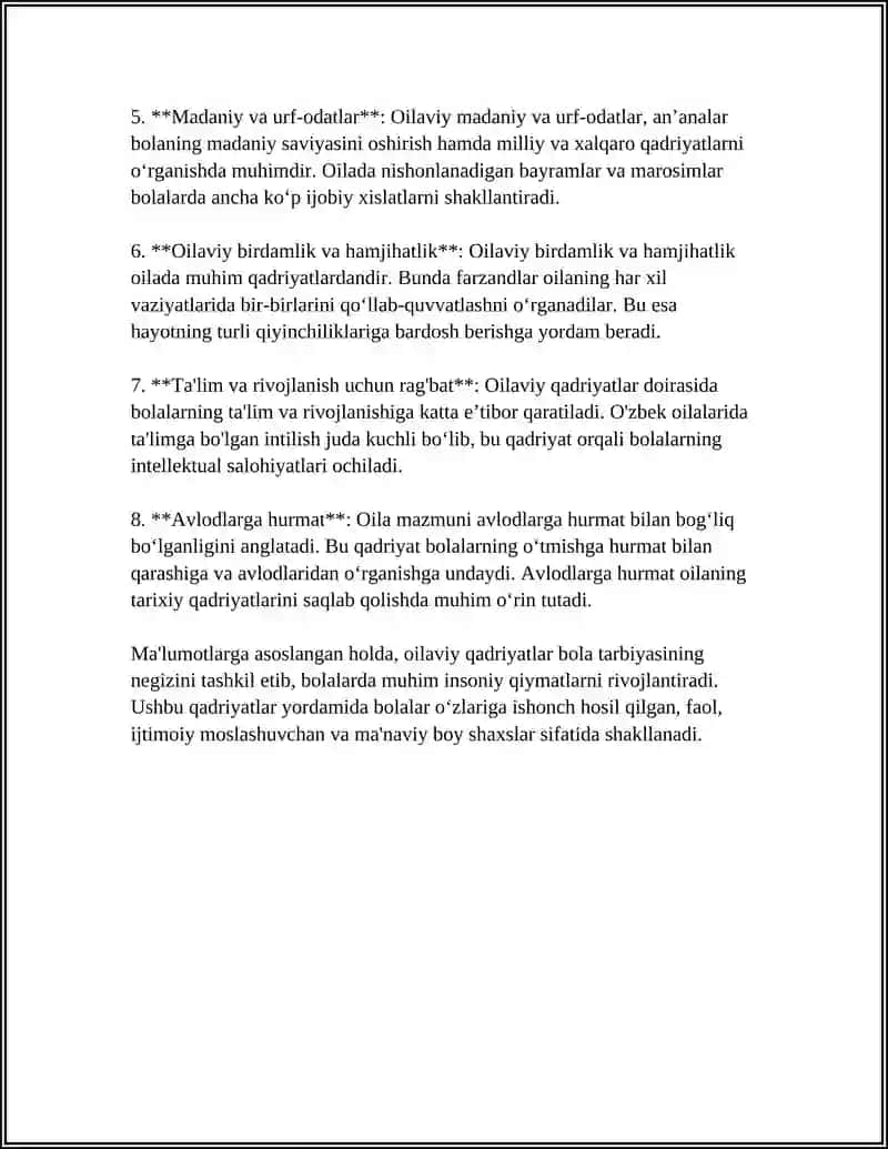 OILA FARAVONLIGI BOLA TARBIYASI 4