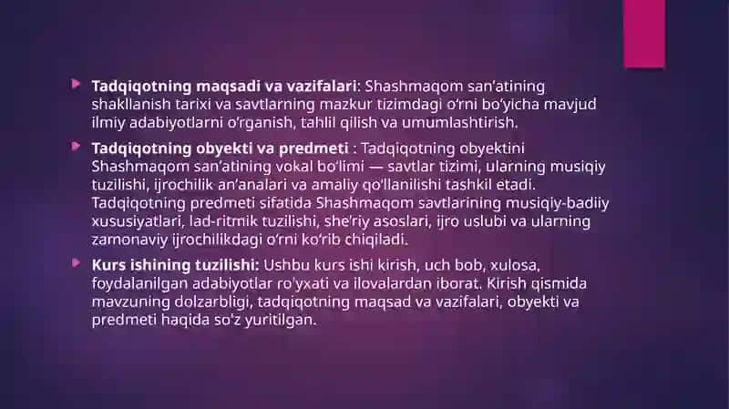 Oʻzbek maqom tarixi va nazariyasi fani 4