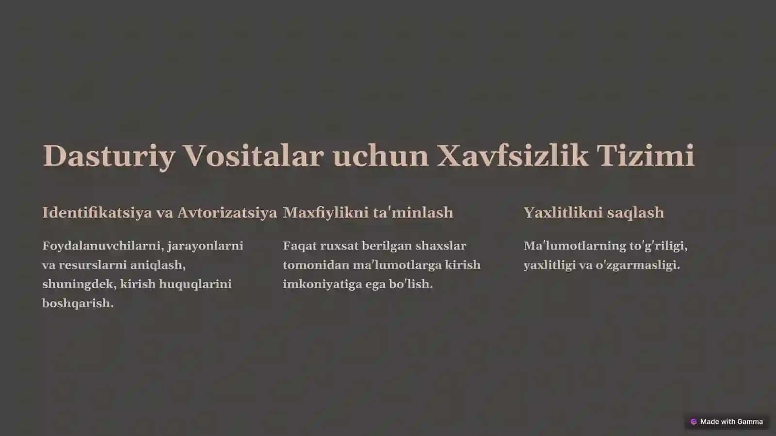 Dasturiy Vositalar va Xavfsizlik 4