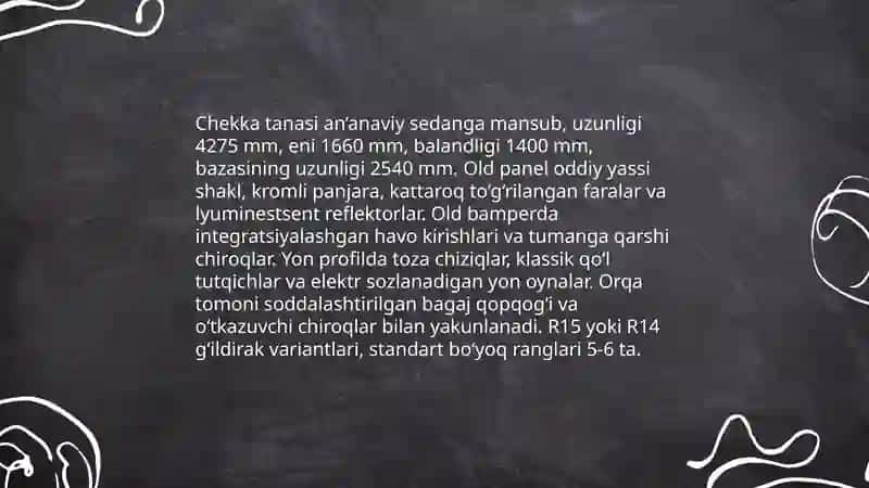 Nexia 1 avtomobili haqida to‘liq maʼlumotli slayd 4