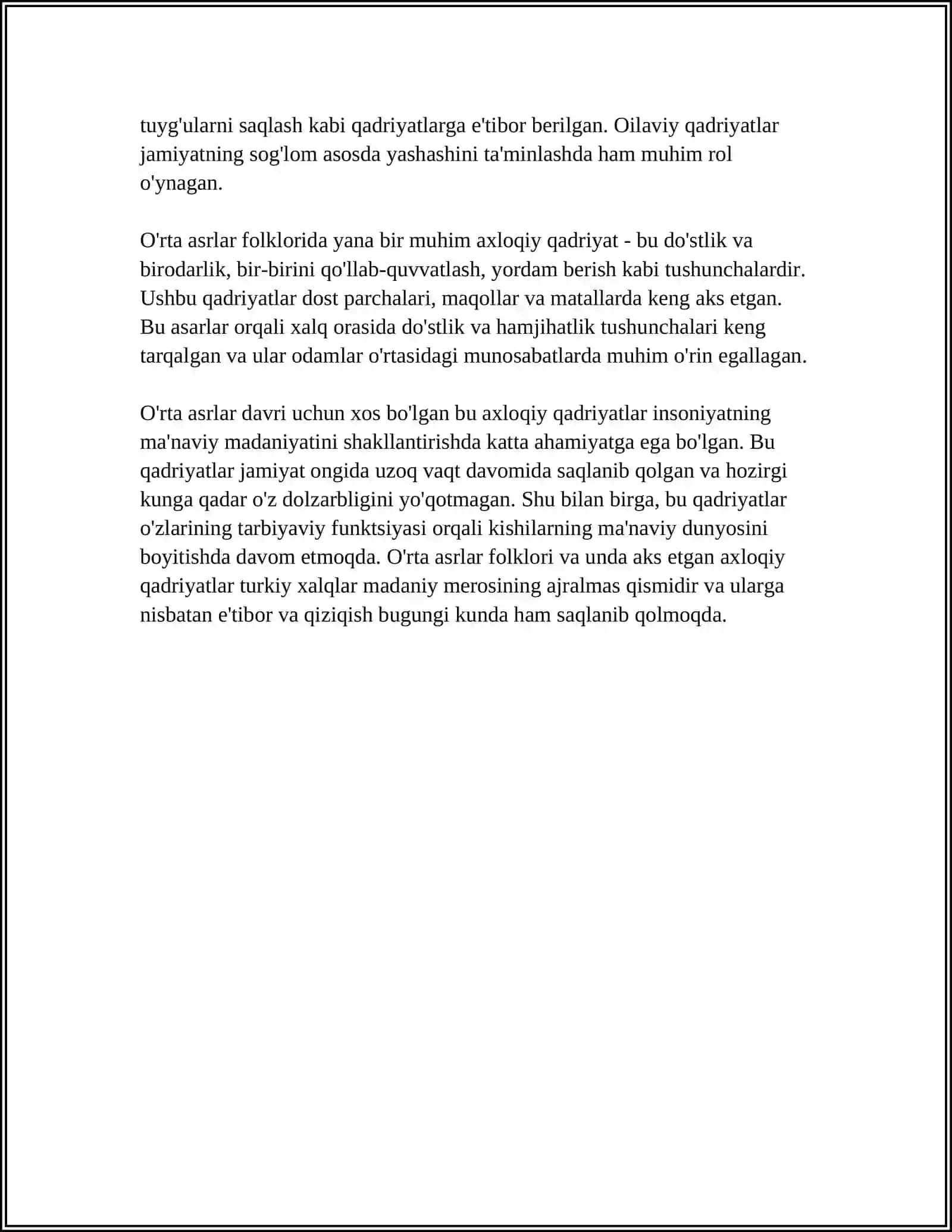O'RTA ASRLAR FOLKLORINING O'ZIGA XOSLIKLARI 4