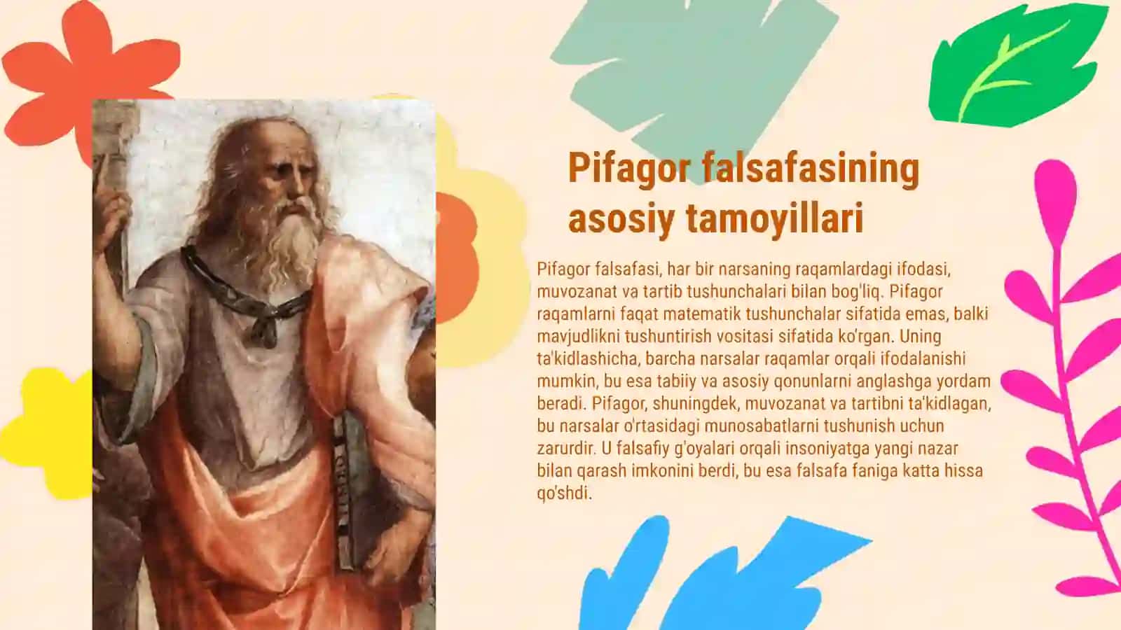 Pifagorning falsafa faniga qo'shgan hissasi 4