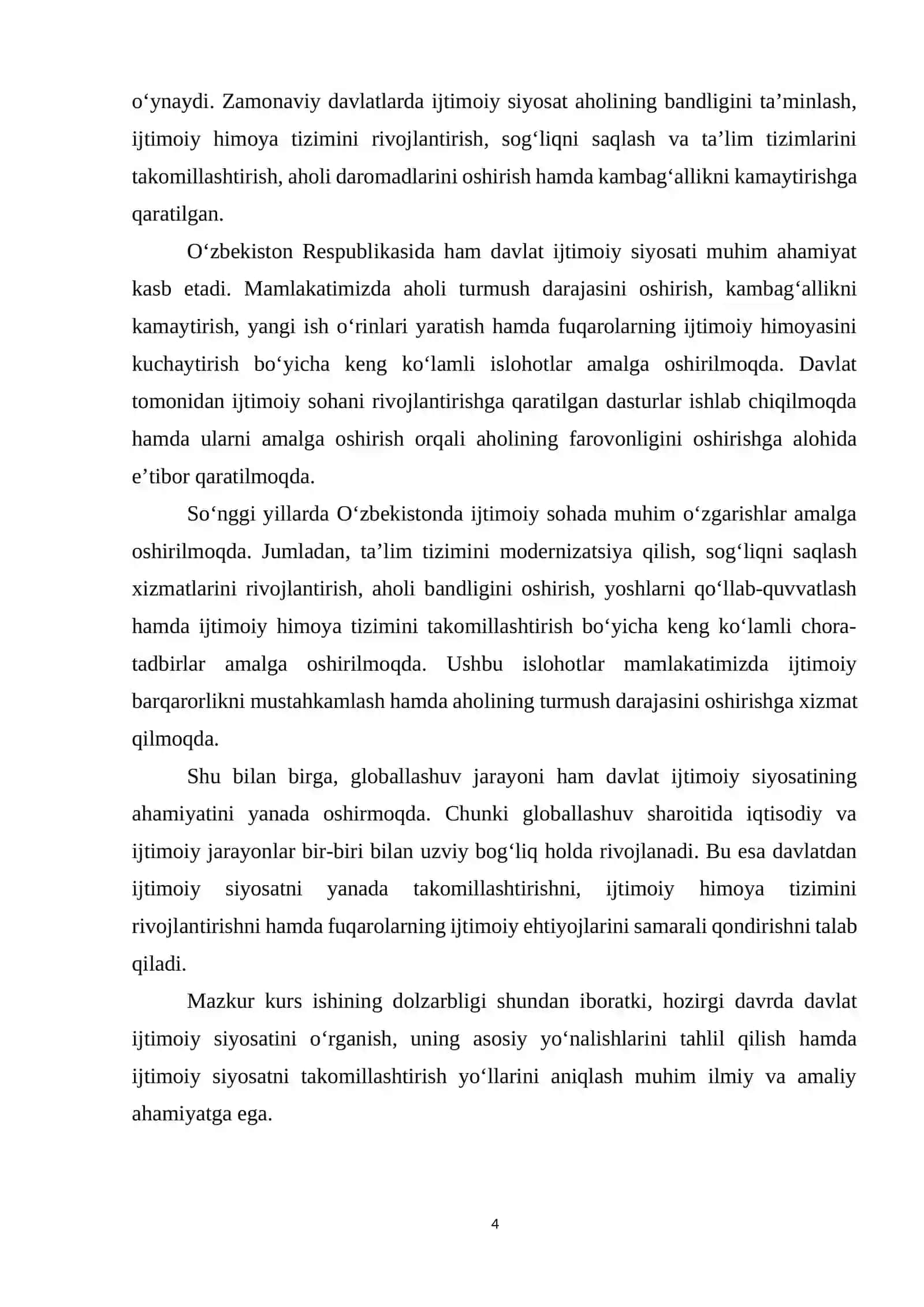 DAVLATNING IJTIMOIY SIYOSATI 4