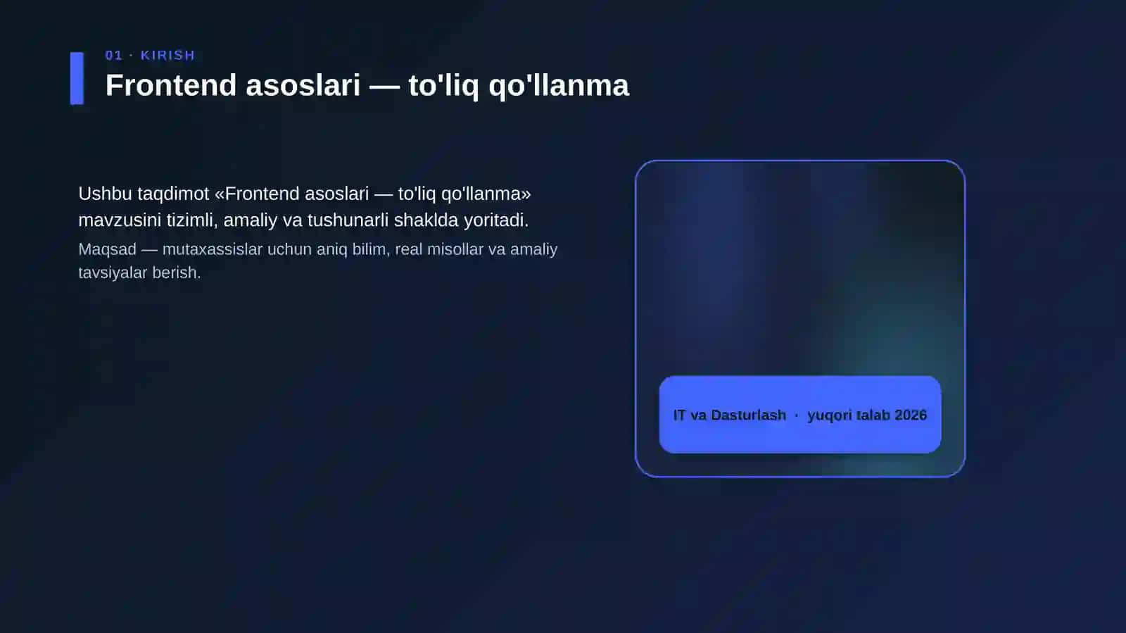 Frontend asoslari — to'liq qo'llanma 4