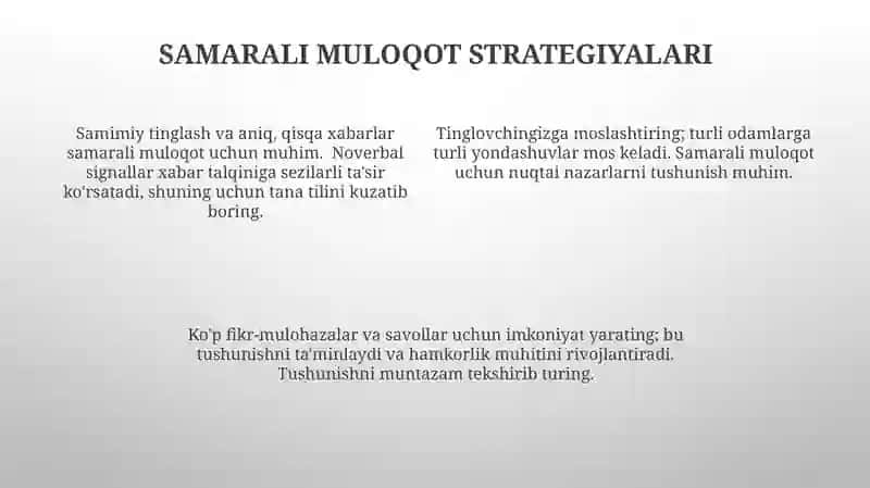 Samarali Muloqot Strategiyalari 4