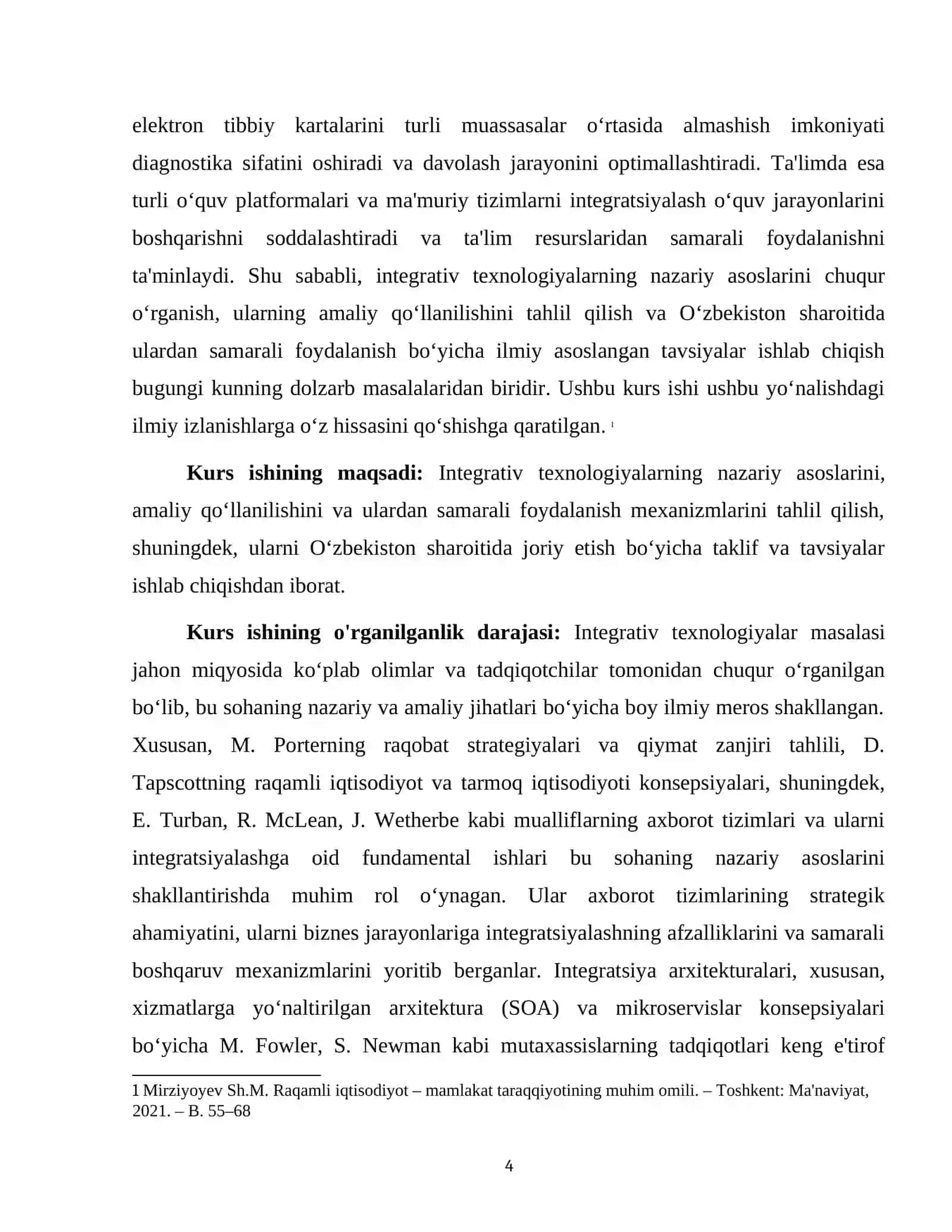 KURS ISHI "INTEGRATIV TEXNOLOGIYALAR VA ULARDAN FOYDALANISH" 4