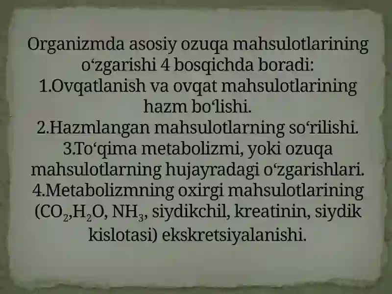 Hayvonlar biokimyosi 4