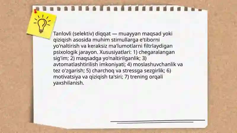 Diqqatning turlari va uning xususiyatlari 4