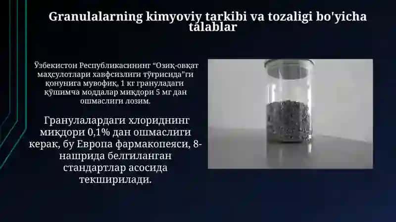 Granulalar uchun reglament tuzish 4