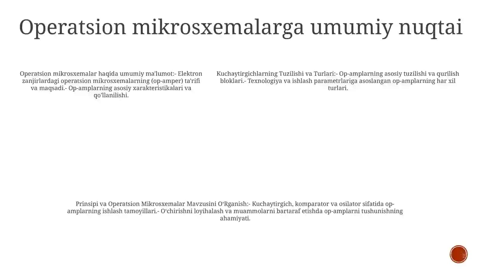 Operatsion Mikrosxemalar Mavzusini O‘Rganish 4