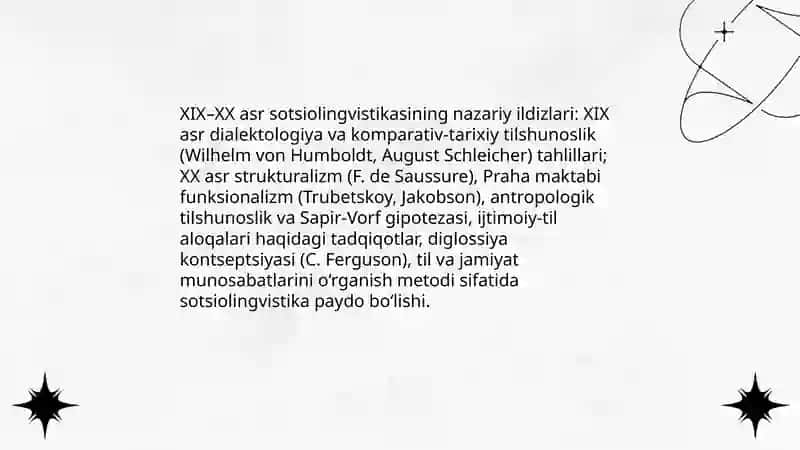 Sotsiolingvistikaning oʻrganilish tarixi 4