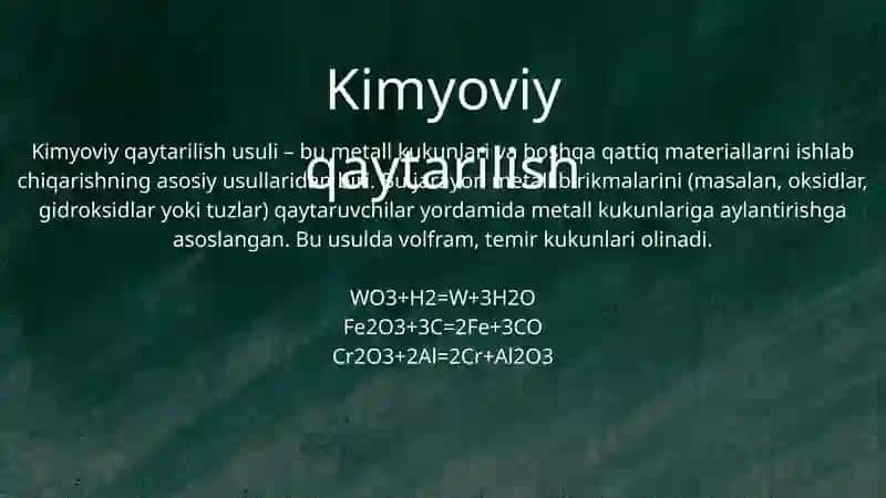 Kukunlarning kimyoviy usulda olinishi 4