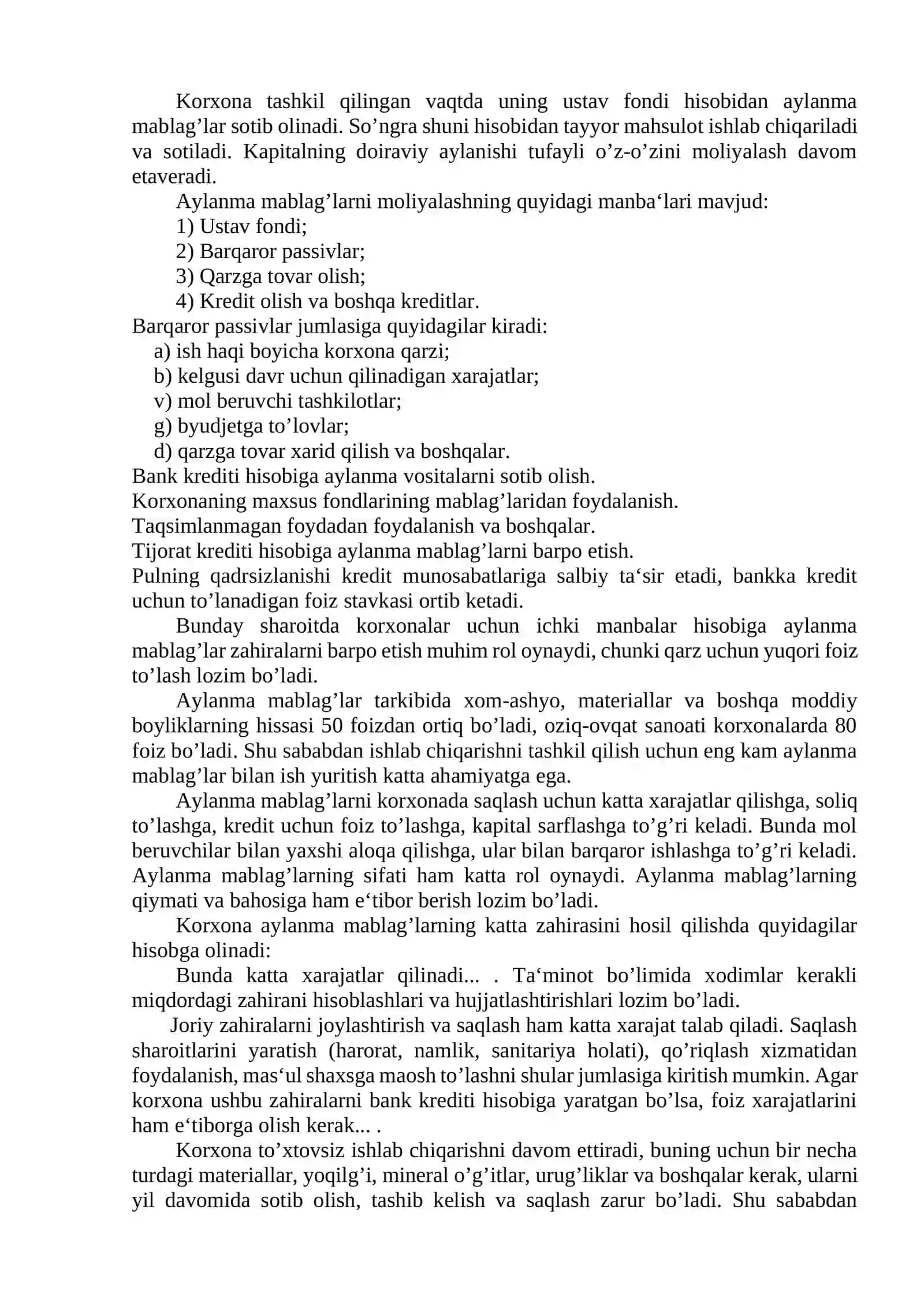 Aylanma Fondlar va Mablag'lar 4