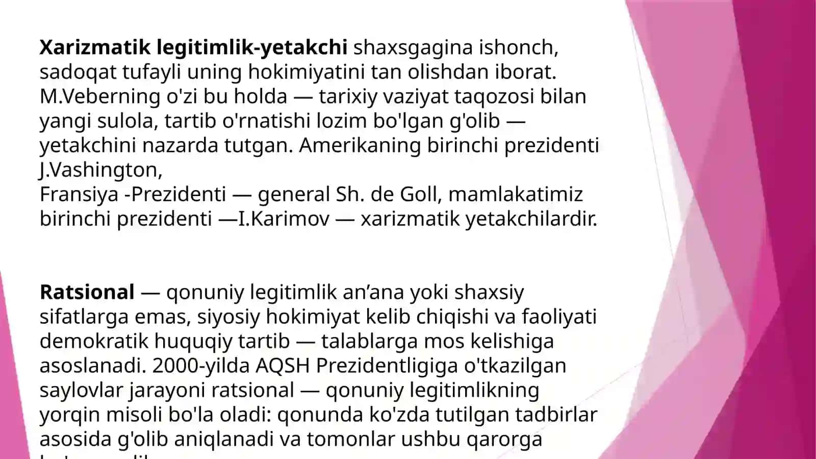 Siyosat falsafasida legallik va legitemlik munosabatlari 4