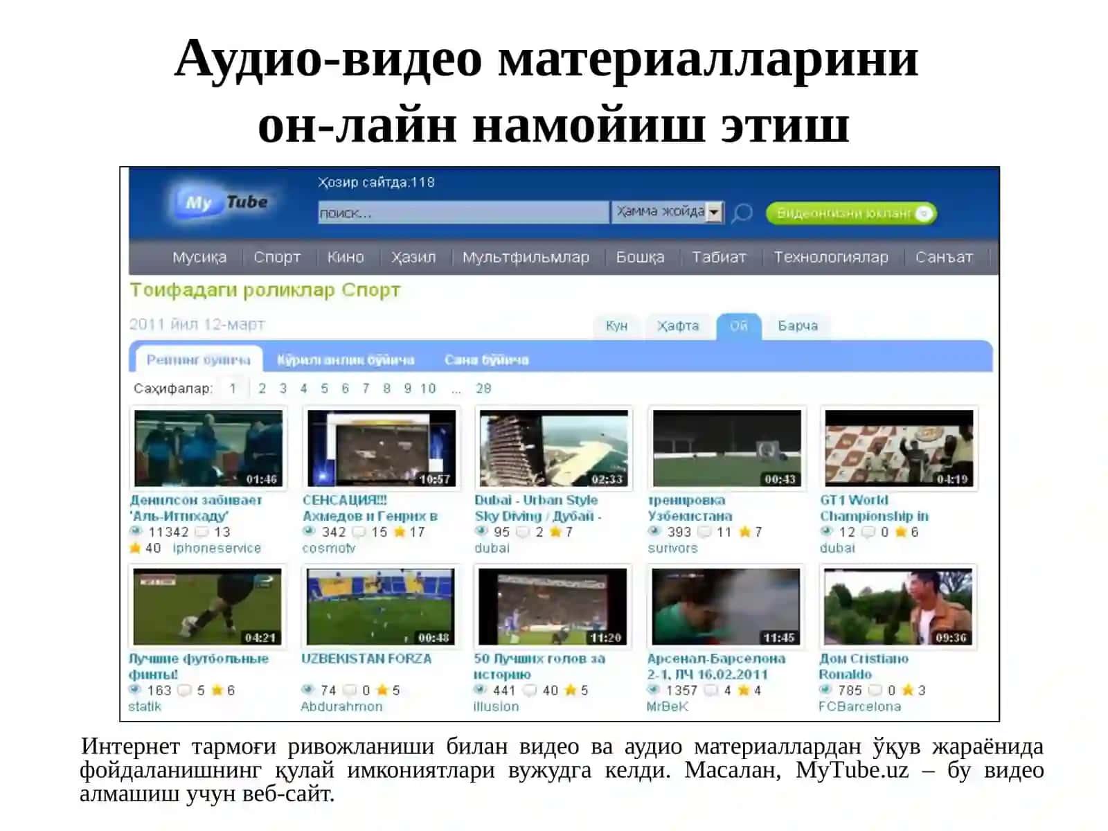 ИНТЕРНЕТ ТАРМОҒИ ВИДЕО МАТЕРИАЛЛАРИ 4