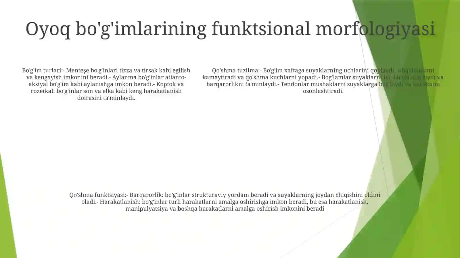 BoʻGʻIm Oyoqlarning Morfofunksinonal Tuzulishi 4