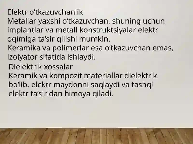 Stomatologik materiallarning elektr xossalari 4