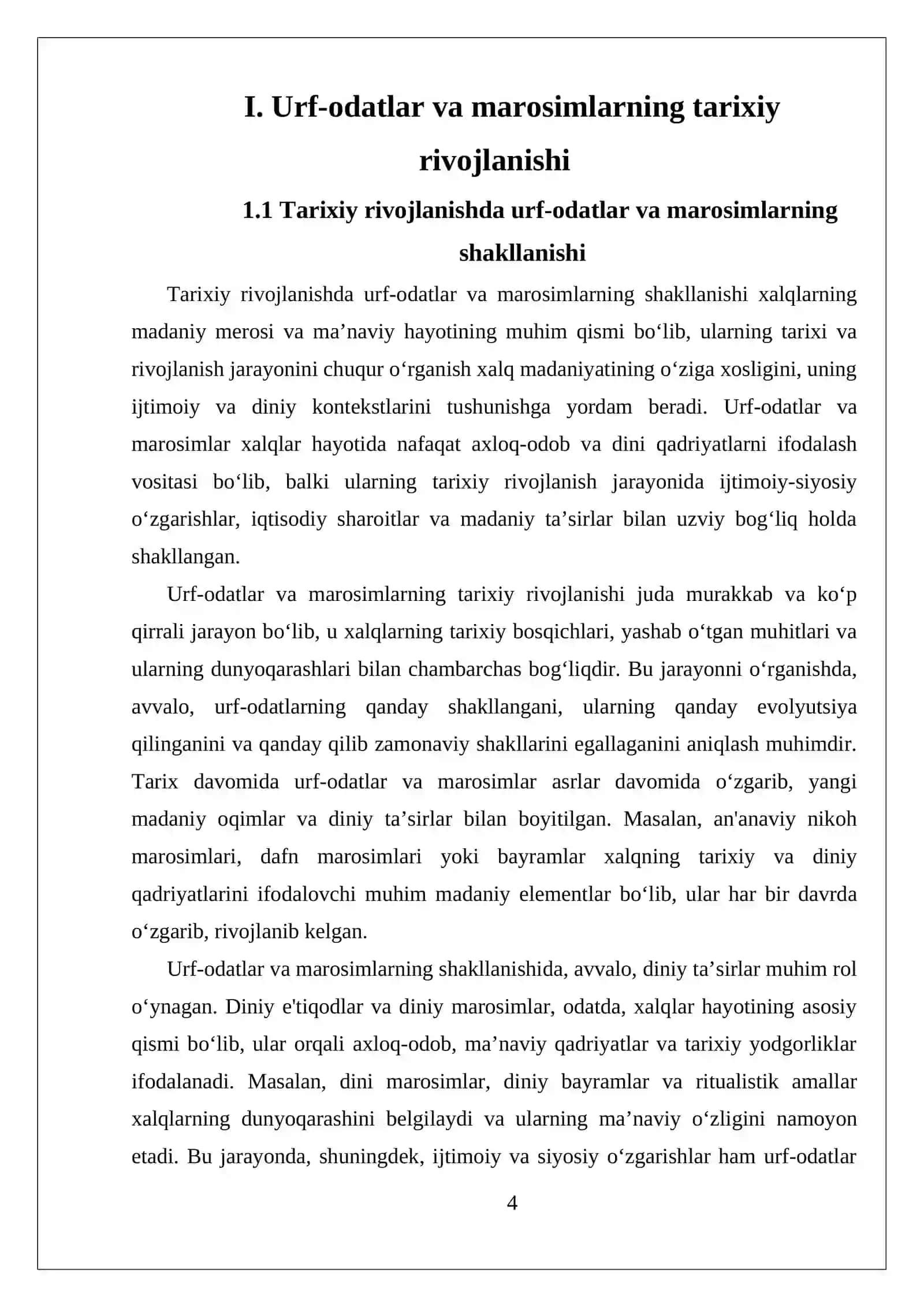 MA’NAVIY MADANIYATDAGI TRANSFORMATSIYALAR (XALQLARNING URF-OFATLARI VA MAROSIMLARIDA RO‘Y BERGAN O‘ZGARISHLAR) 4